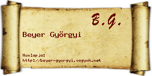Beyer Györgyi névjegykártya